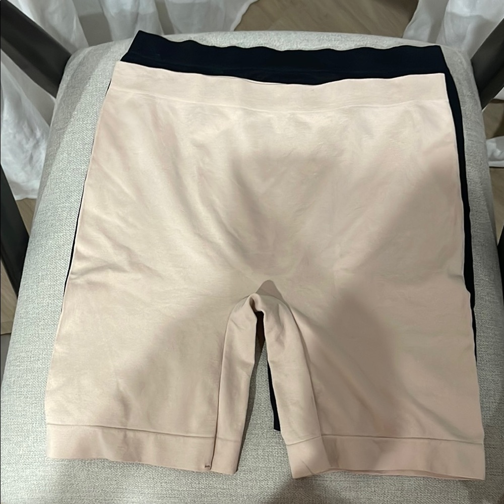 Women's Black and Cream Shorts shapewear